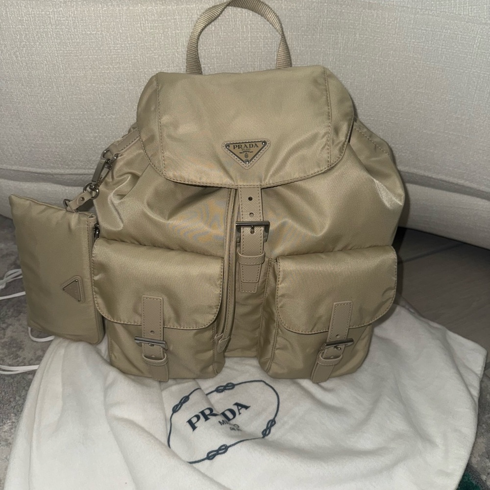 Prada Tan Nylon Backpack